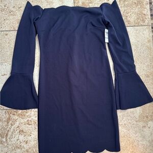 Charlotte Russe Navy Long Sleeve Dress
